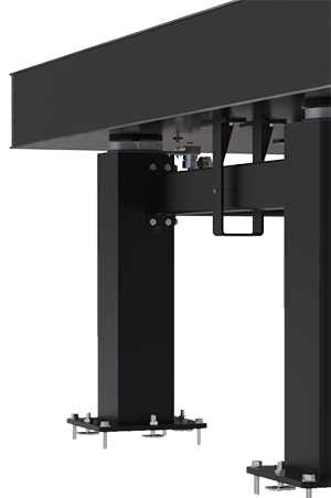 Earthquake seismic restraint for optical table