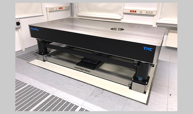 LaserTable-Base active vibration cancellation system in a cleanroom